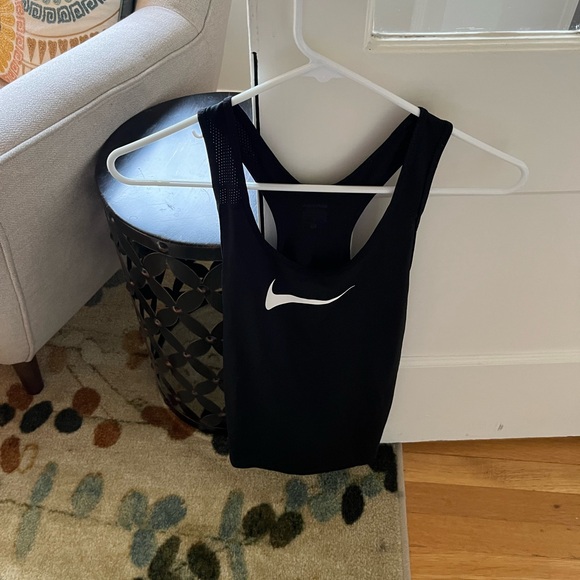 Nike Tops - Nike Black Sleeveless Top with White Logo
